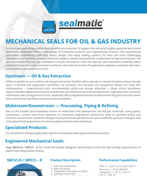Mechanical Seals For Oil & Gas Industry